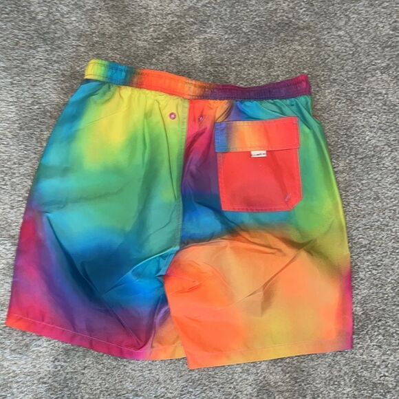 New Calvin Klein Pride Rainbow Tie dye print lined mesh men’s Swim Shorts L - Picture 9 of 9